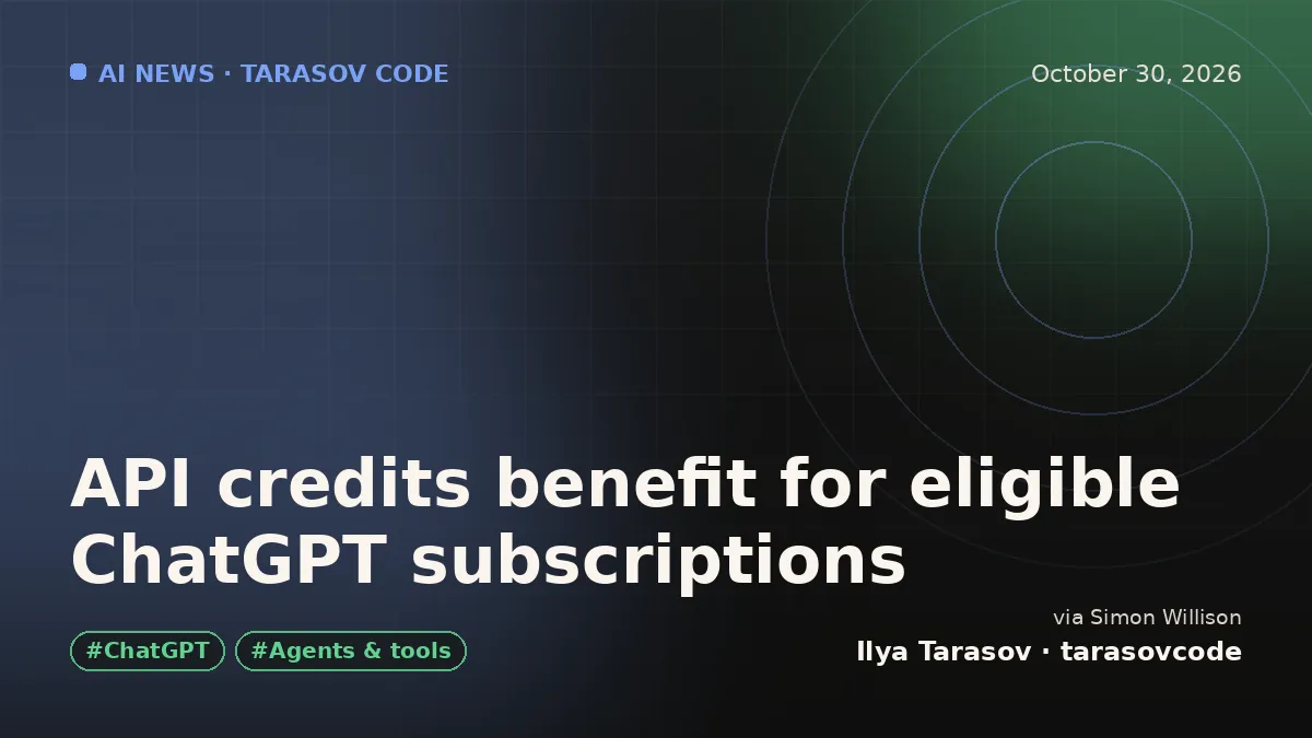 API credits benefit for eligible ChatGPT subscriptions