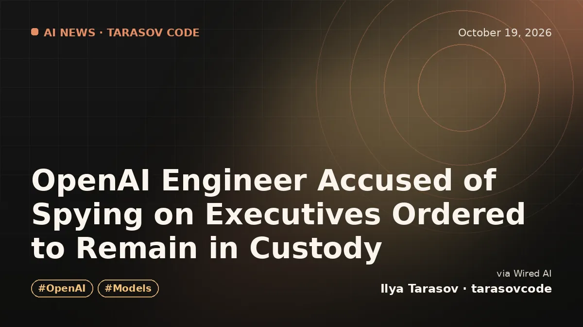 OpenAI Engineer Accused of Spying on Executives Ordered to Remain in Custody