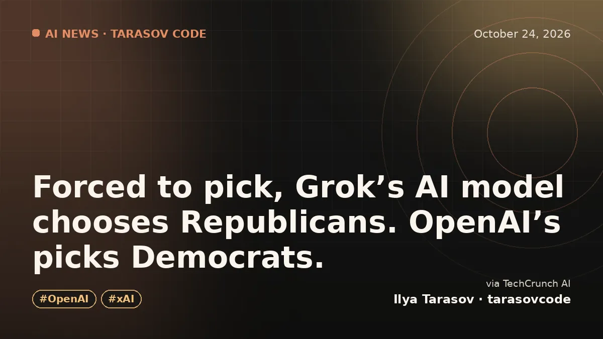 Forced to pick, Grok’s AI model chooses Republicans. OpenAI’s picks Democrats.