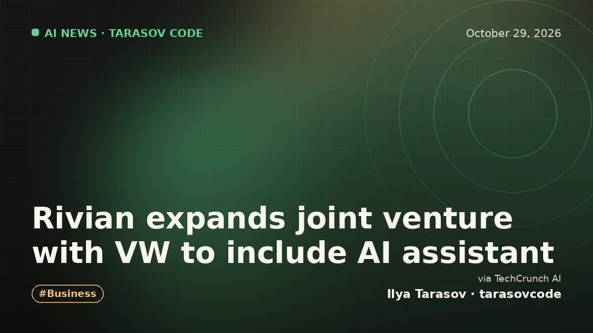 Rivian expands joint venture with VW to include AI assistant