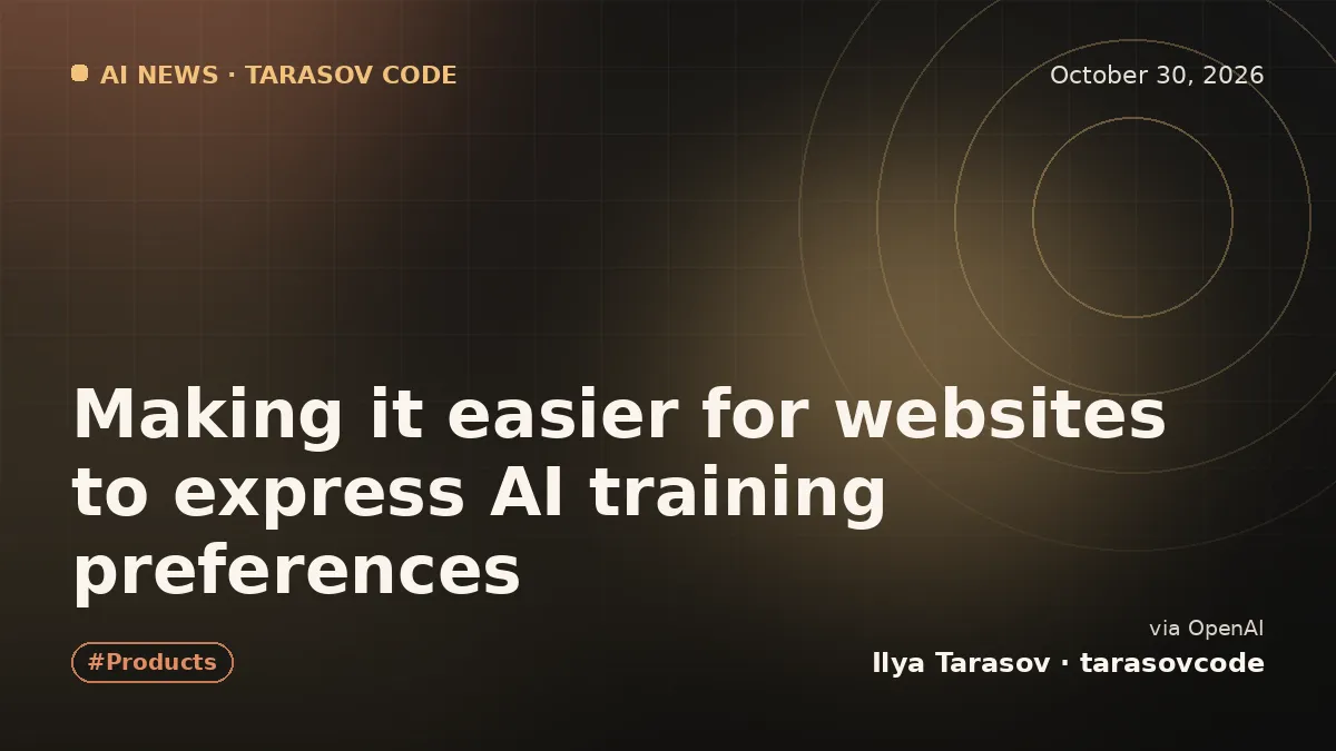 Making it easier for websites to express AI training preferences