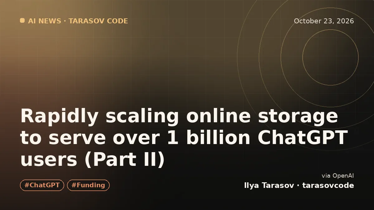 Rapidly scaling online storage to serve over 1 billion ChatGPT users (Part II)