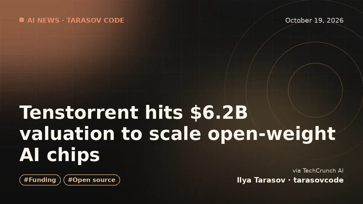 Tenstorrent hits $6.2B valuation to scale open-weight AI chips