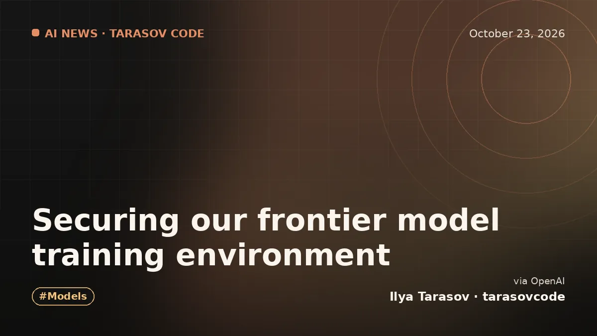 Securing our frontier model training environment