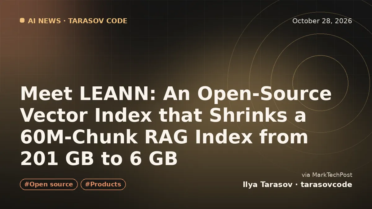 Meet LEANN: An Open-Source Vector Index that Shrinks a 60M-Chunk RAG Index from 201 GB to 6 GB