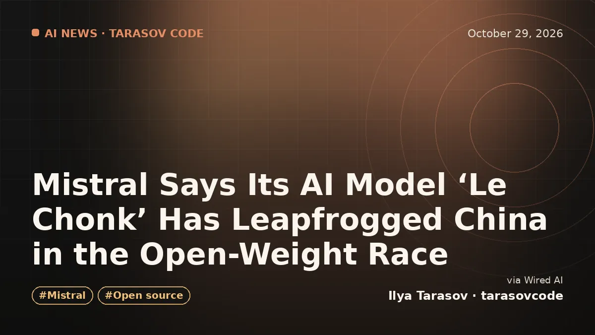 Mistral Says Its AI Model ‘Le Chonk’ Has Leapfrogged China in the Open-Weight Race
