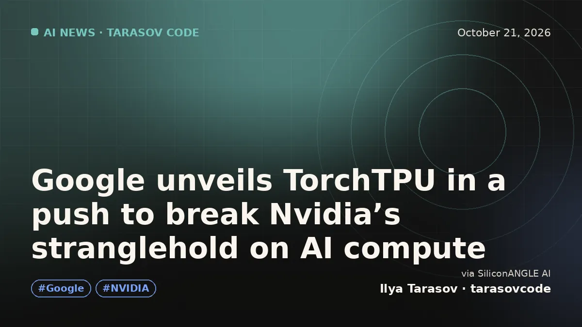 Google unveils TorchTPU in a push to break Nvidia’s stranglehold on AI compute