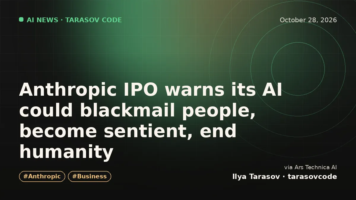 Anthropic IPO warns its AI could blackmail people, become sentient, end humanity