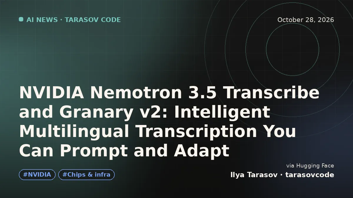 NVIDIA Nemotron 3.5 Transcribe and Granary v2: Intelligent Multilingual Transcription You Can Prompt and Adapt