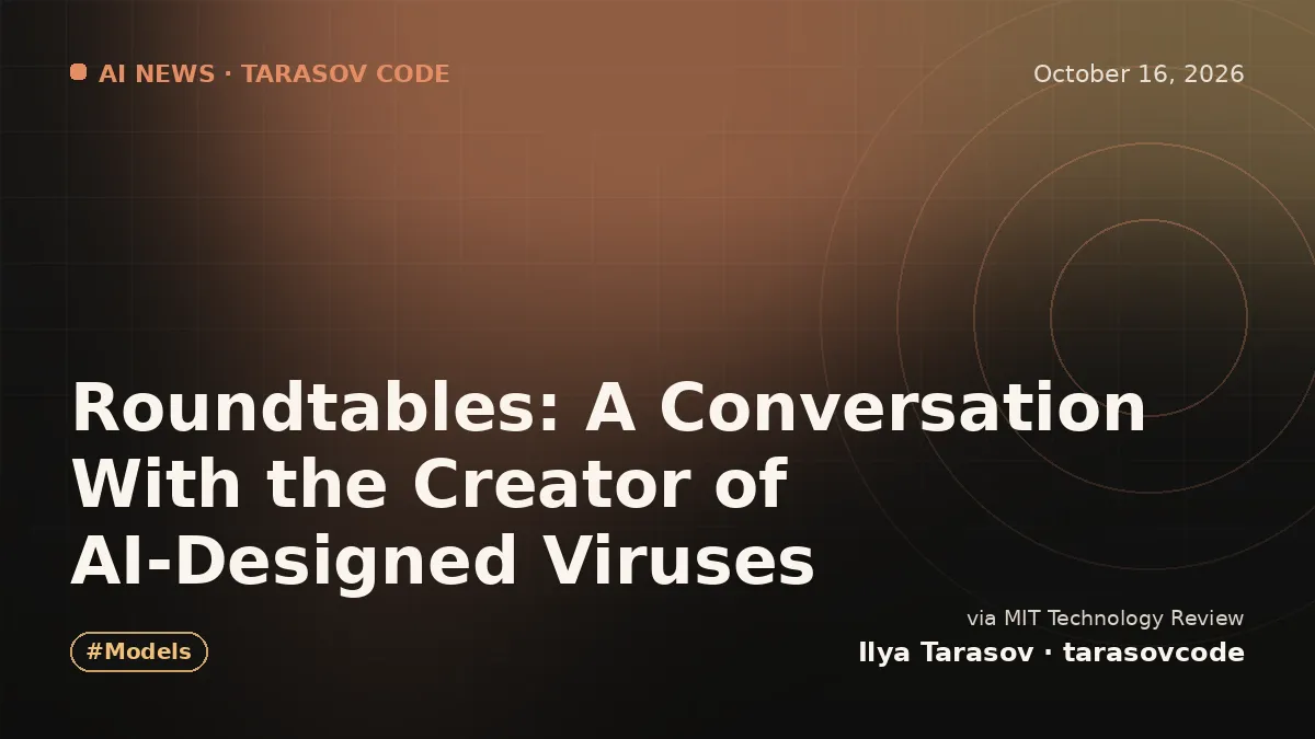 Roundtables: A Conversation With the Creator of AI-Designed Viruses