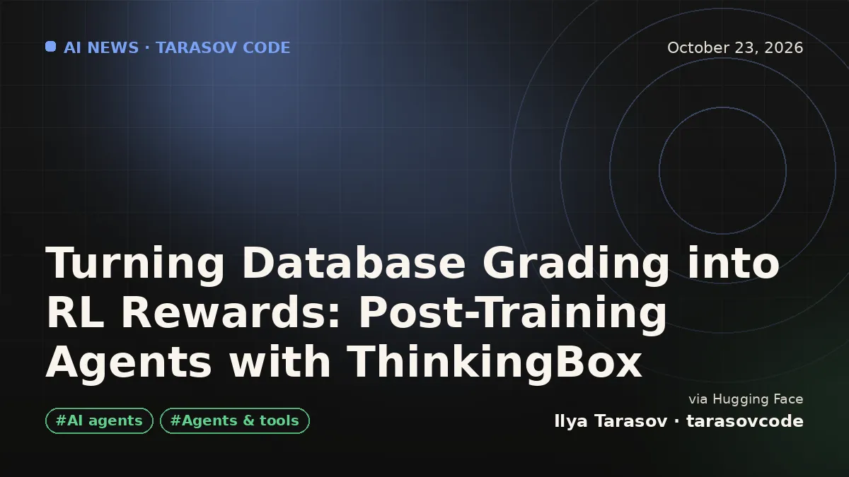 Turning Database Grading into RL Rewards: Post-Training Agents with ThinkingBox