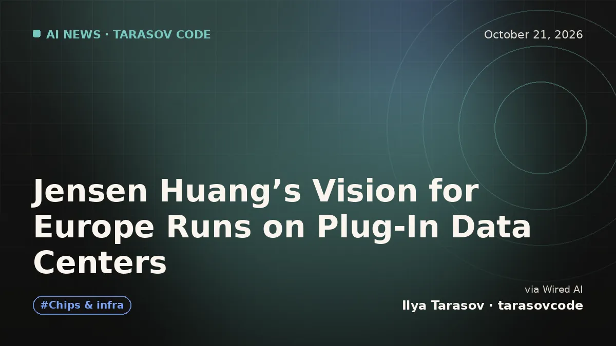 Jensen Huang’s Vision for Europe Runs on Plug-In Data Centers