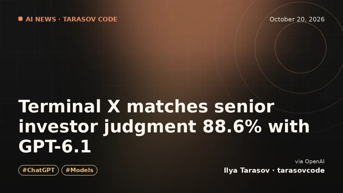 Terminal X matches senior investor judgment 88.6% with GPT-6.1