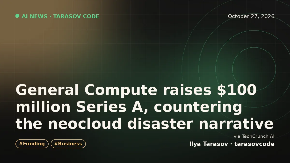 General Compute raises $100 million Series A, countering the neocloud disaster narrative