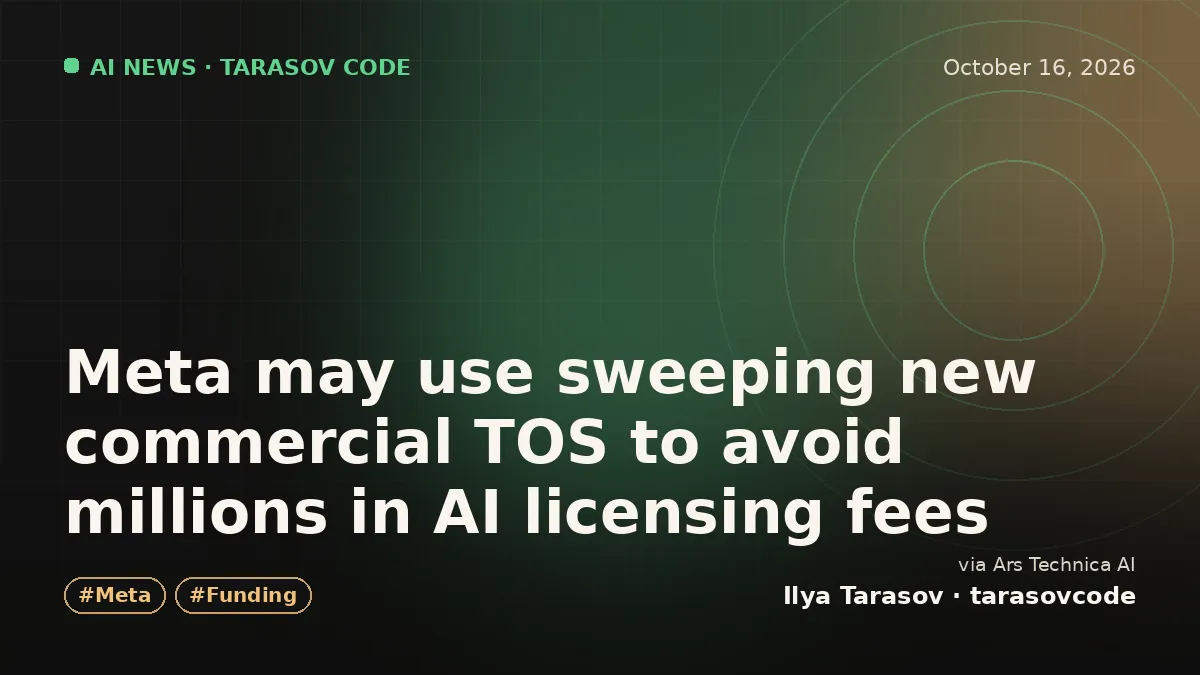 Meta may use sweeping new commercial TOS to avoid millions in AI licensing fees