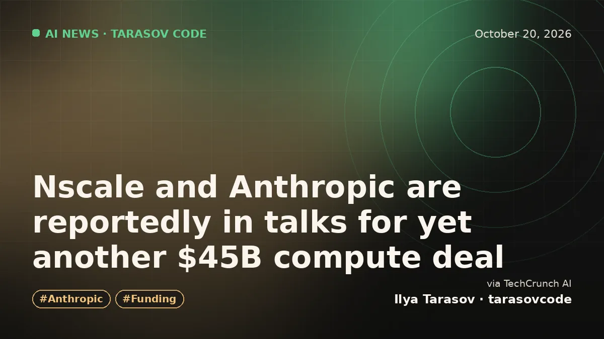 Nscale and Anthropic are reportedly in talks for yet another $45B compute deal
