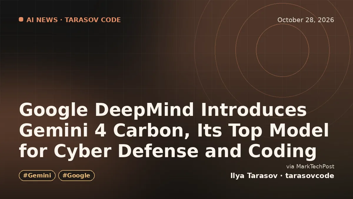 Google DeepMind Introduces Gemini 4 Carbon, Its Top Model for Cyber Defense and Coding