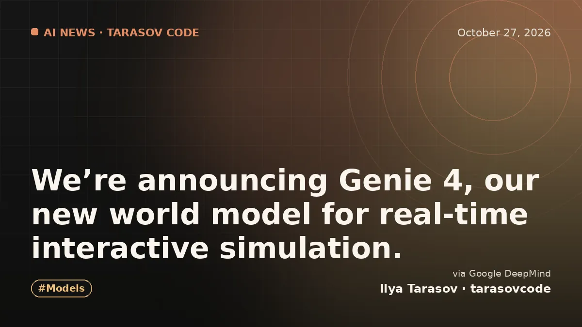 We’re announcing Genie 4, our new world model for real-time interactive simulation.