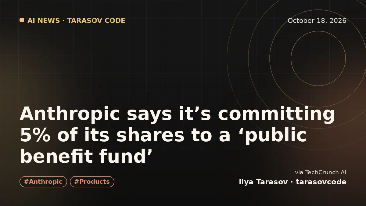Anthropic says it’s committing 5% of its shares to a ‘public benefit fund’