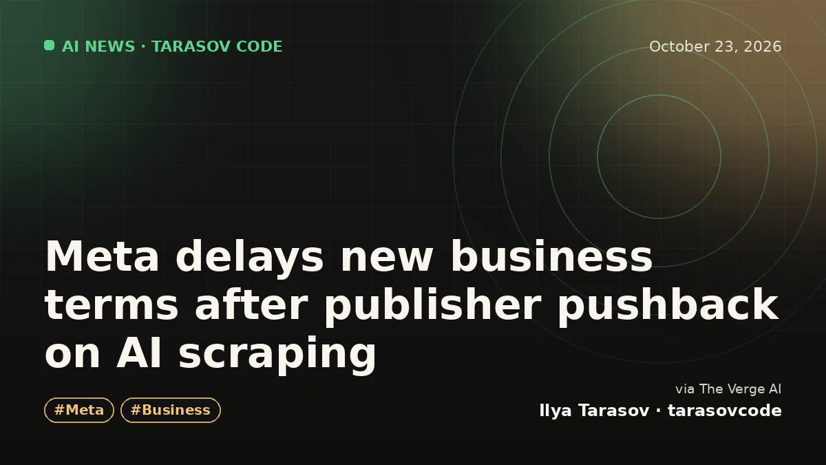 Meta delays new business terms after publisher pushback on AI scraping