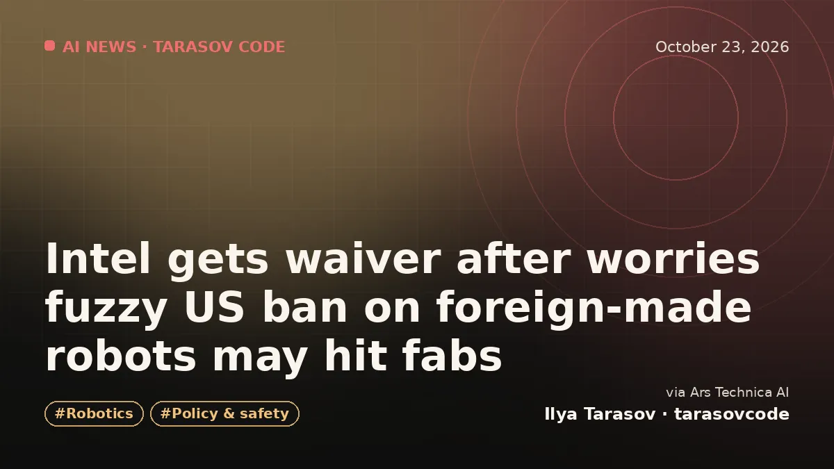 Intel gets waiver after worries fuzzy US ban on foreign-made robots may hit fabs