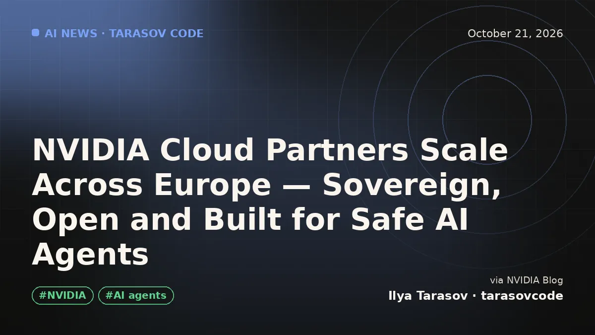 NVIDIA Cloud Partners Scale Across Europe — Sovereign, Open and Built for Safe AI Agents