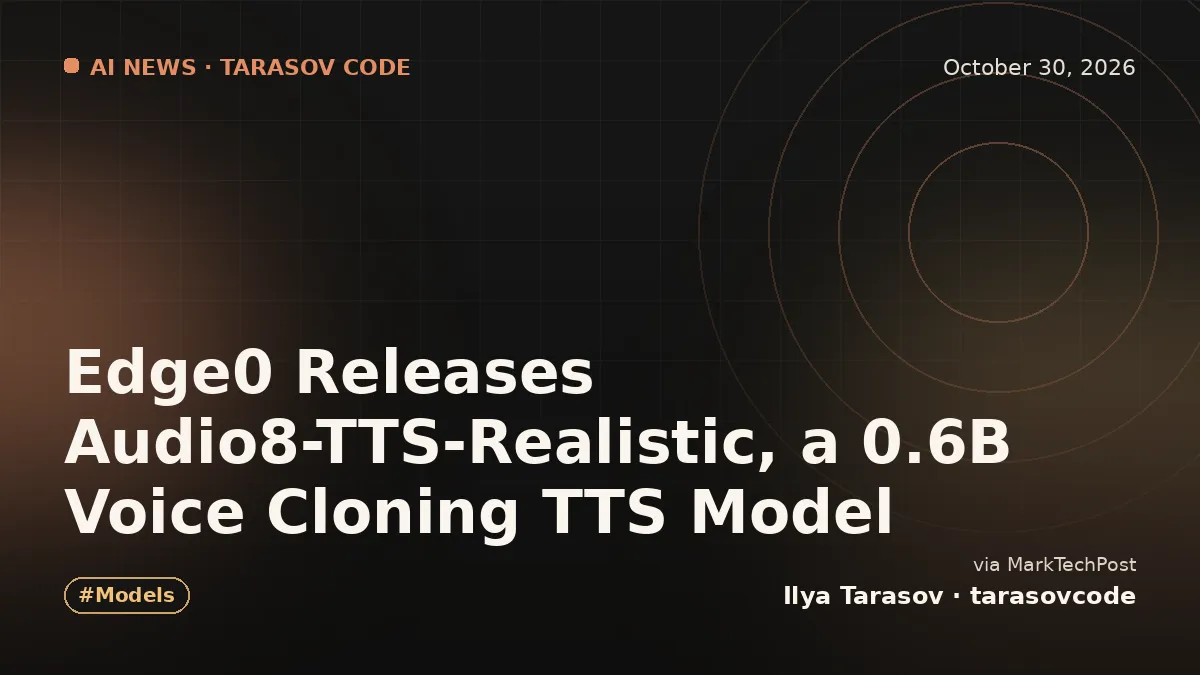 Edge0 Releases Audio8-TTS-Realistic, a 0.6B Voice Cloning TTS Model
