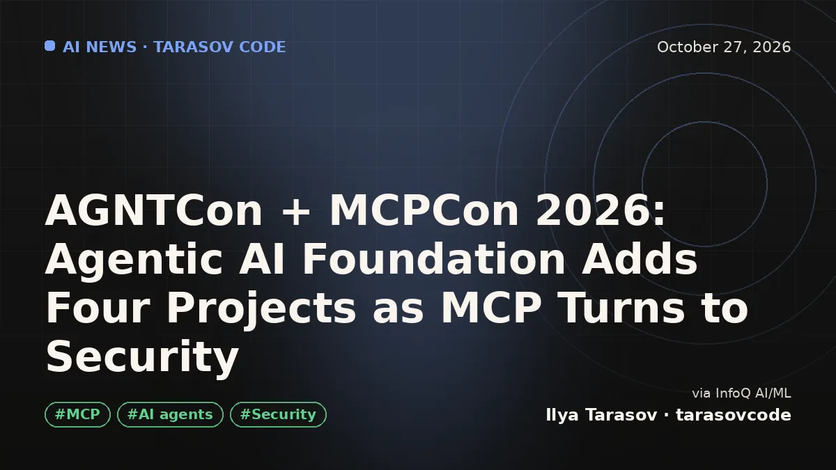AGNTCon + MCPCon 2026: Agentic AI Foundation Adds Four Projects as MCP Turns to Security
