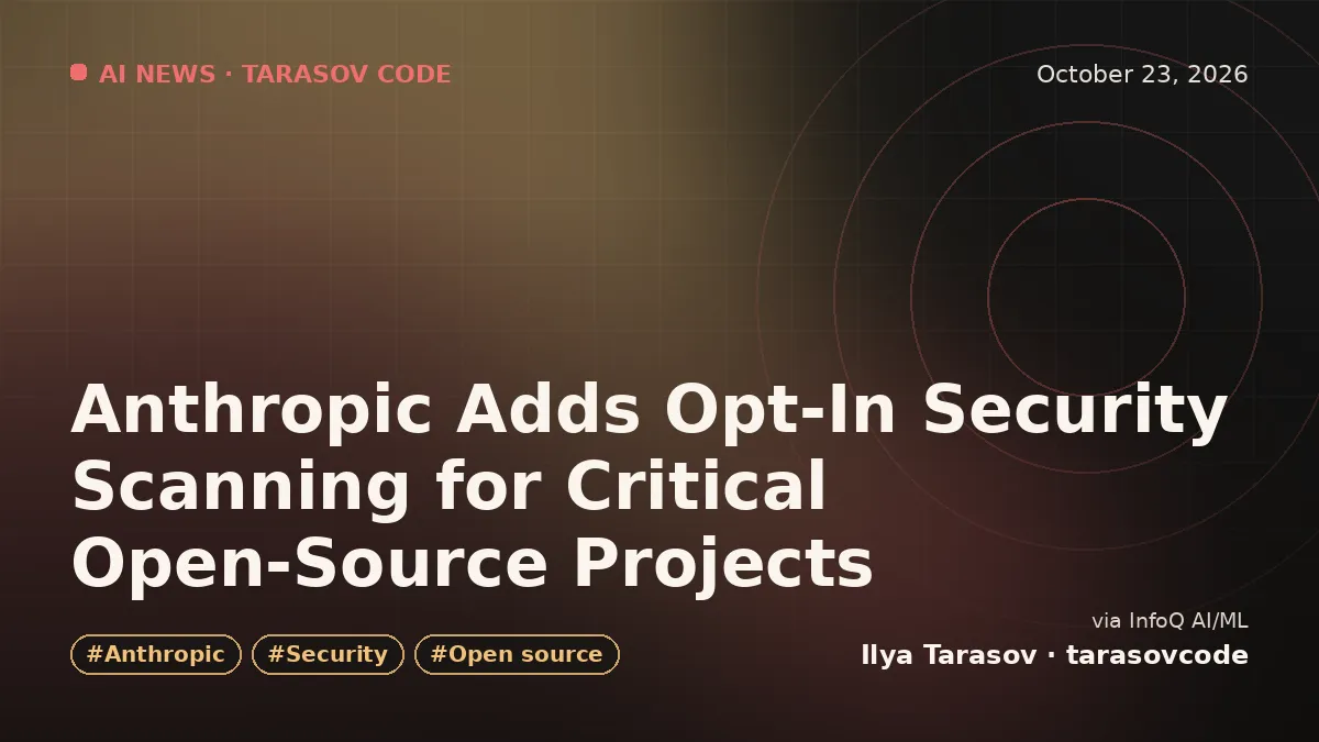 Anthropic Adds Opt-In Security Scanning for Critical Open-Source Projects