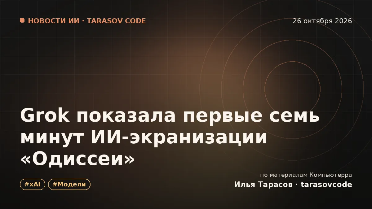 Grok показала первые семь минут ИИ-экранизации «Одиссеи»