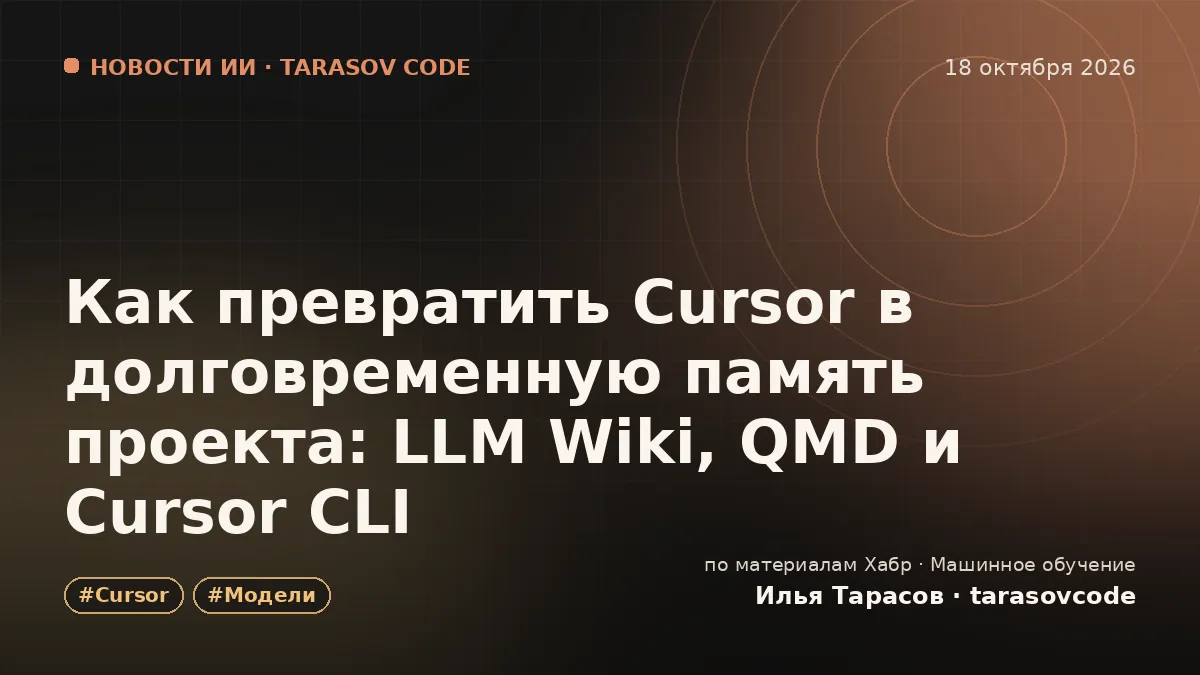 Как превратить Cursor в долговременную память проекта: LLM Wiki, QMD и Cursor CLI