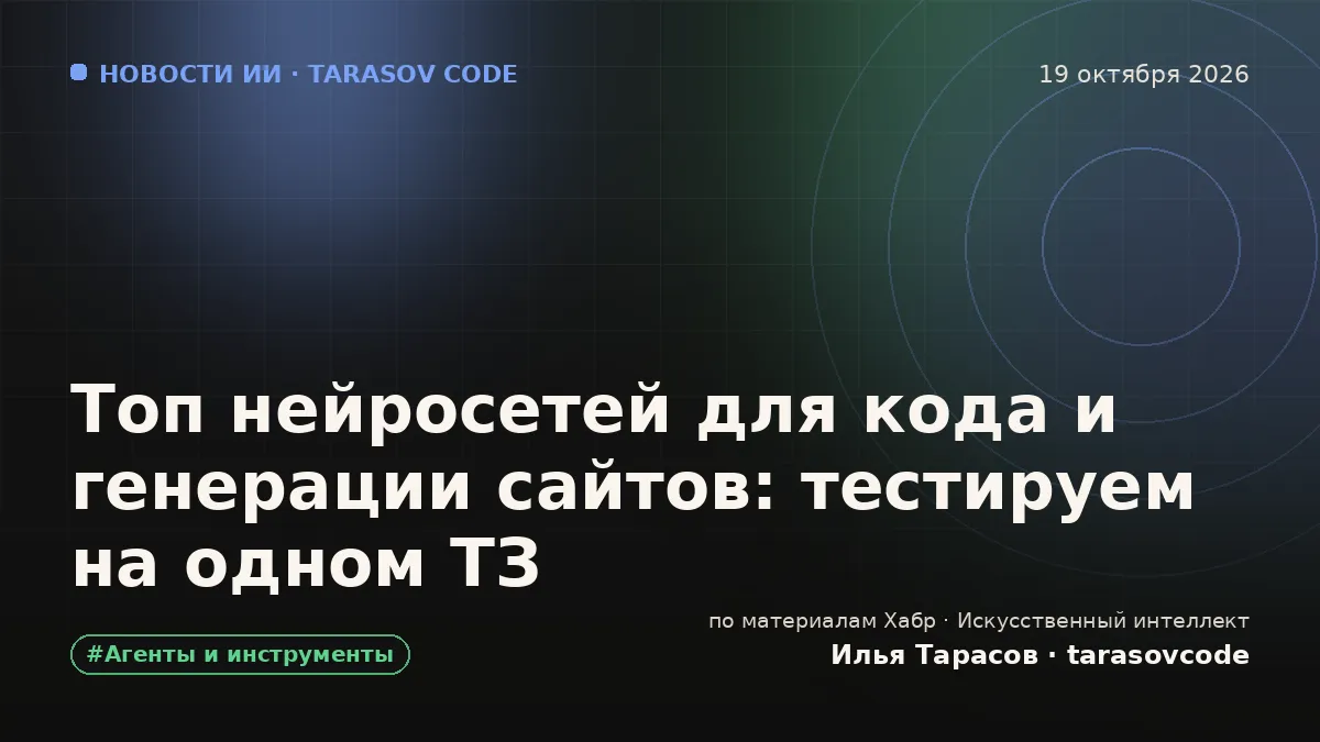 Топ нейросетей для кода и генерации сайтов: тестируем на одном ТЗ