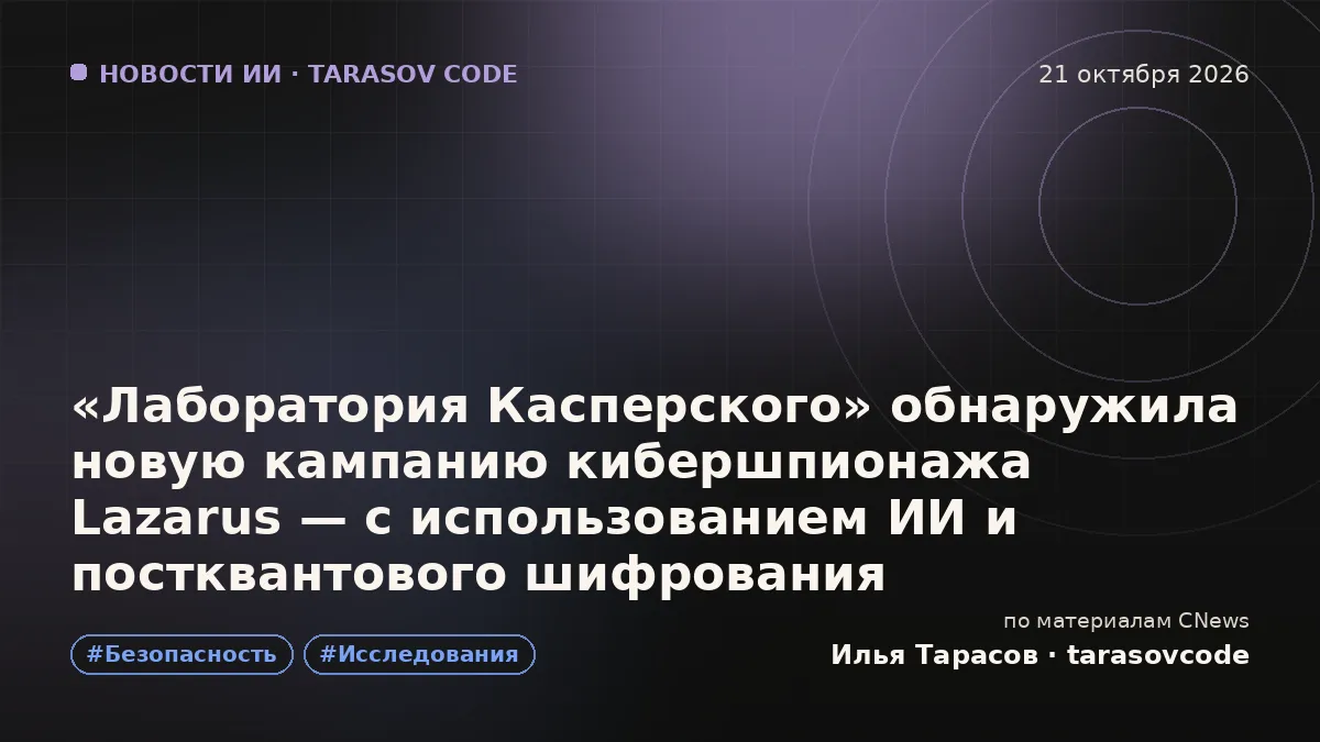 «Лаборатория Касперского» обнаружила новую кампанию кибершпионажа Lazarus — с использованием ИИ и постквантового шифрования