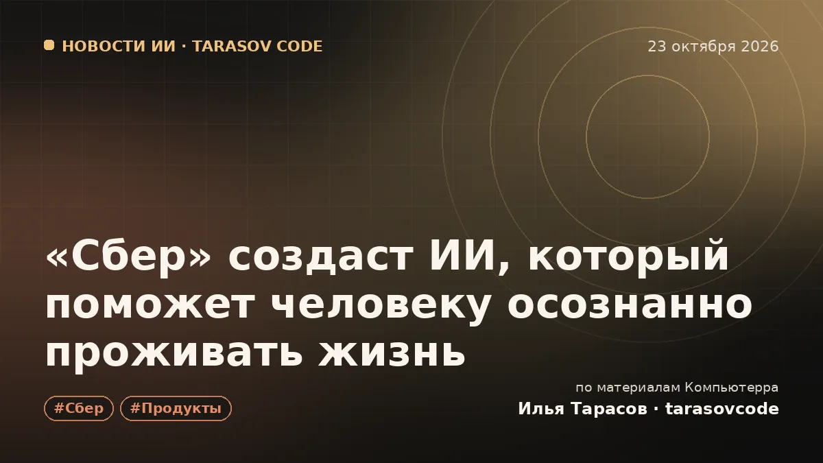 «Сбер» создаст ИИ, который поможет человеку осознанно проживать жизнь