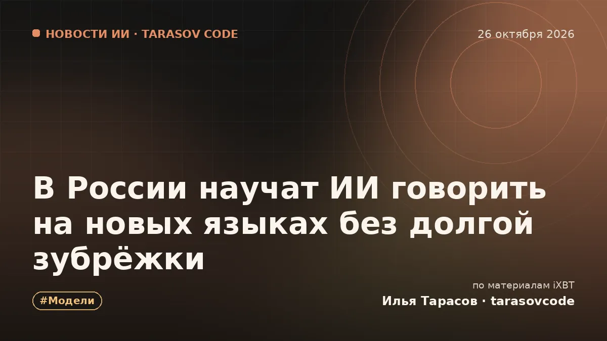 В России научат ИИ говорить на новых языках без долгой зубрёжки