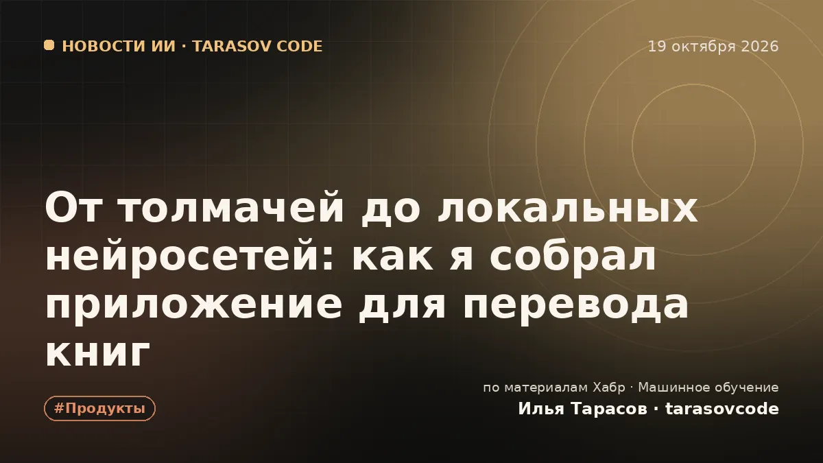 От толмачей до локальных нейросетей: как я собрал приложение для перевода книг