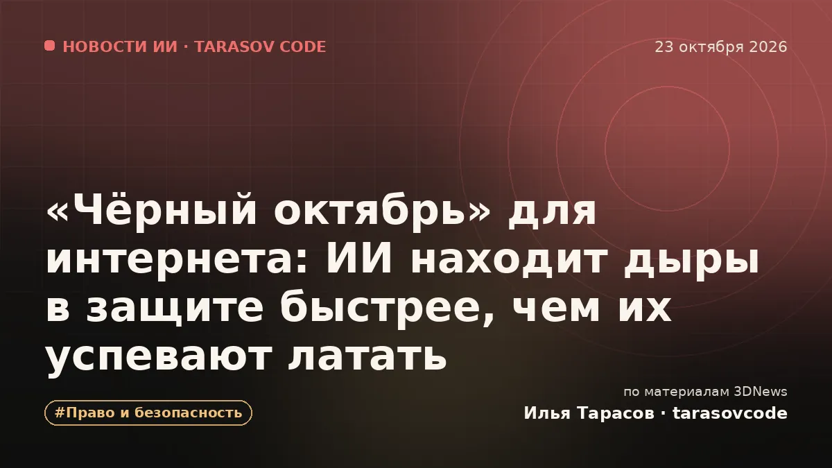 «Чёрный октябрь» для интернета: ИИ находит дыры в защите быстрее, чем их успевают латать