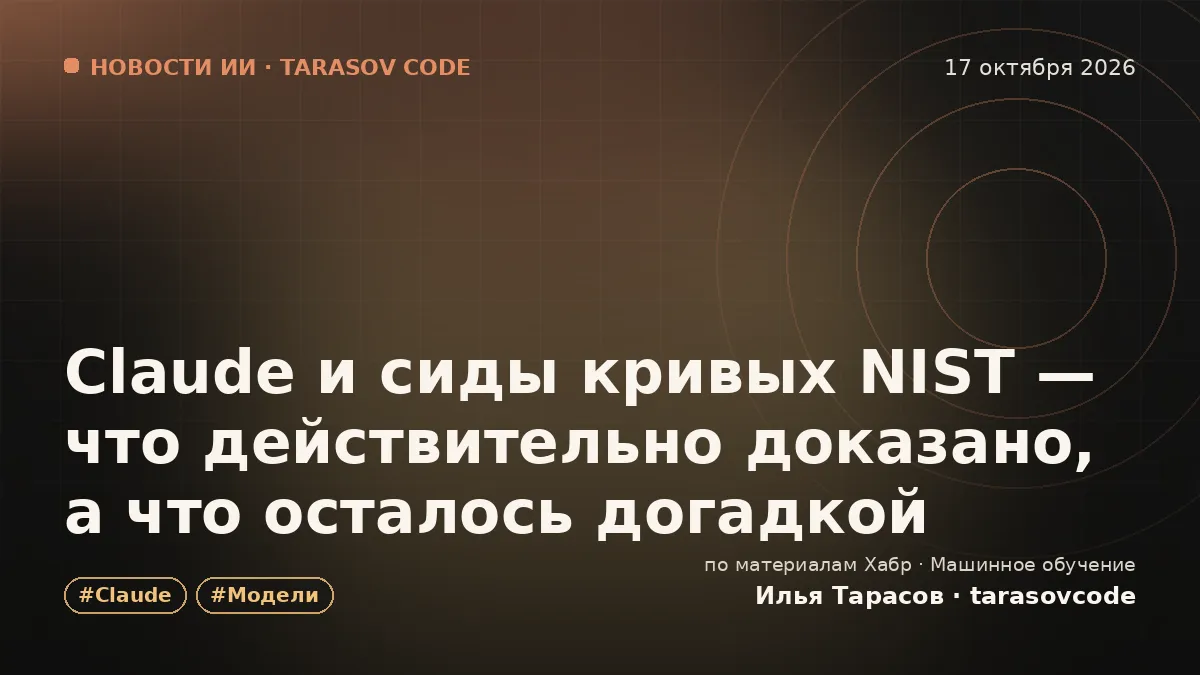 Claude и сиды кривых NIST — что действительно доказано, а что осталось догадкой