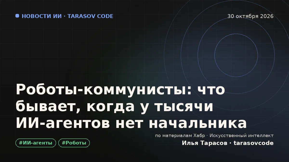Роботы-коммунисты: что бывает, когда у тысячи ИИ-агентов нет начальника