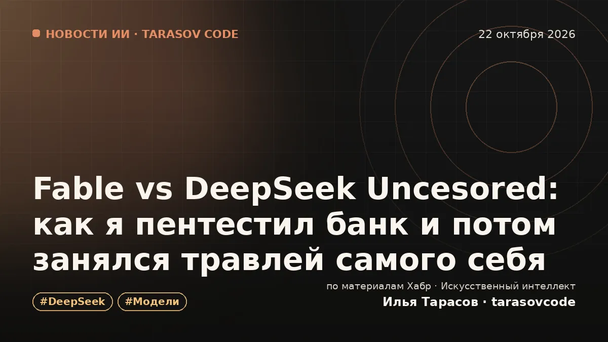 Fable vs DeepSeek Uncesored: как я пентестил банк и потом занялся травлей самого себя