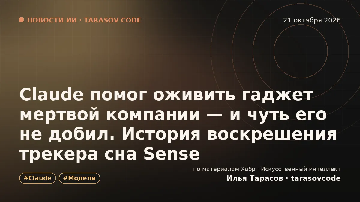 Claude помог оживить гаджет мертвой компании — и чуть его не добил. История воскрешения трекера сна Sense