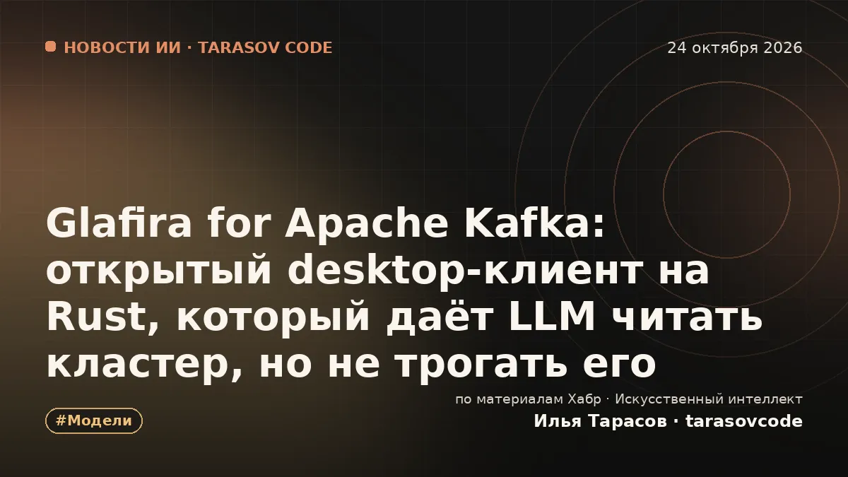 Glafira for Apache Kafka: открытый desktop-клиент на Rust, который даёт LLM читать кластер, но не трогать его