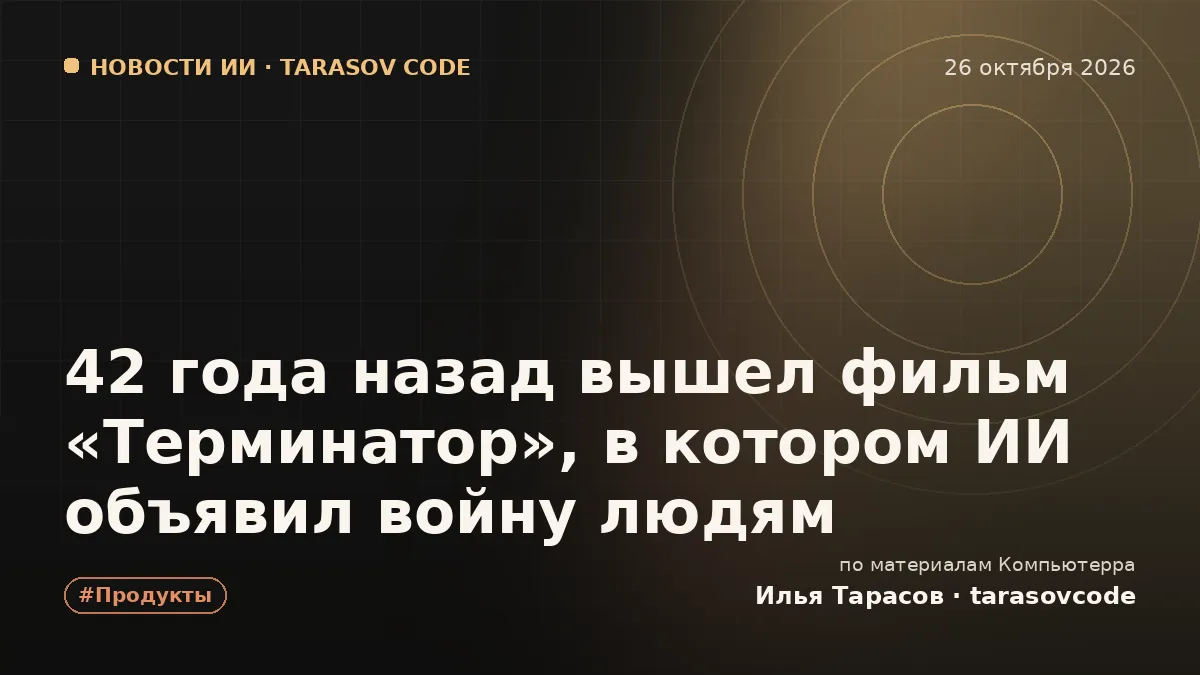 42 года назад вышел фильм «Терминатор», в котором ИИ объявил войну людям