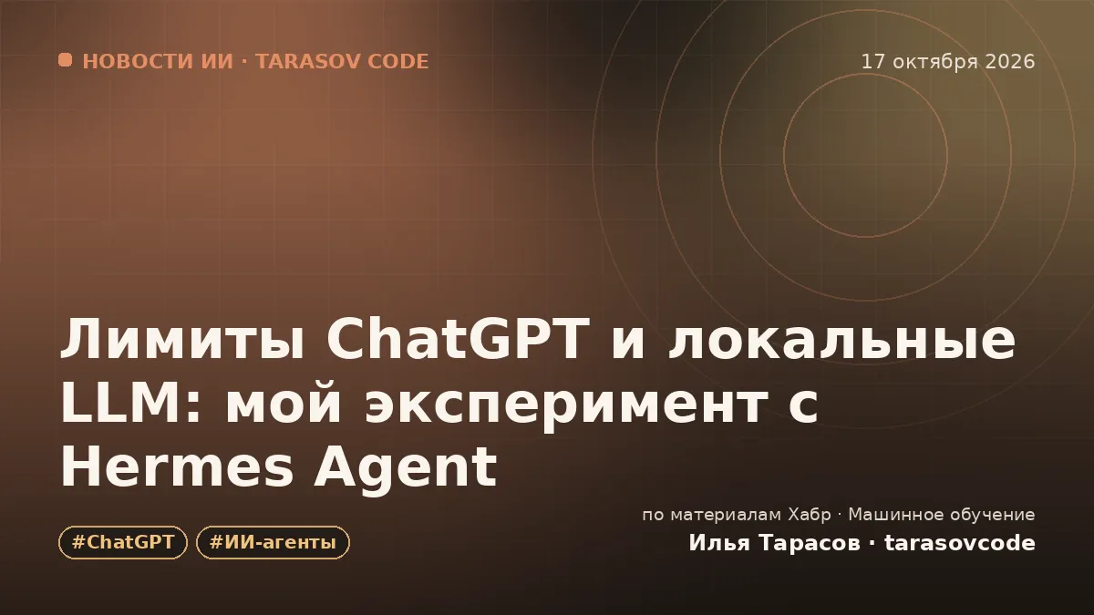Лимиты ChatGPT и локальные LLM: мой эксперимент с Hermes Agent