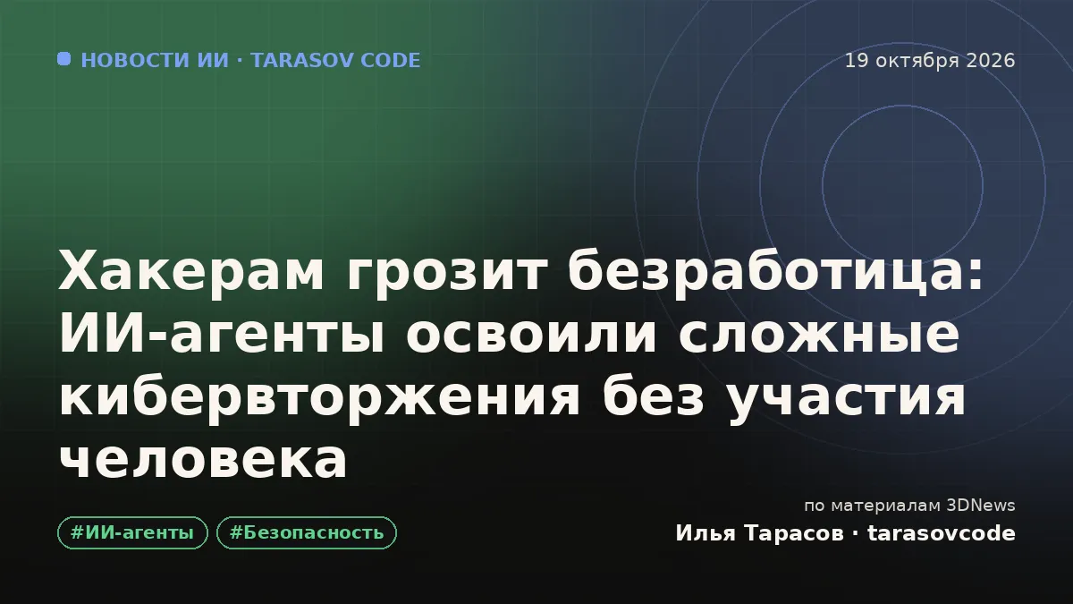 Хакерам грозит безработица: ИИ-агенты освоили сложные кибервторжения без участия человека