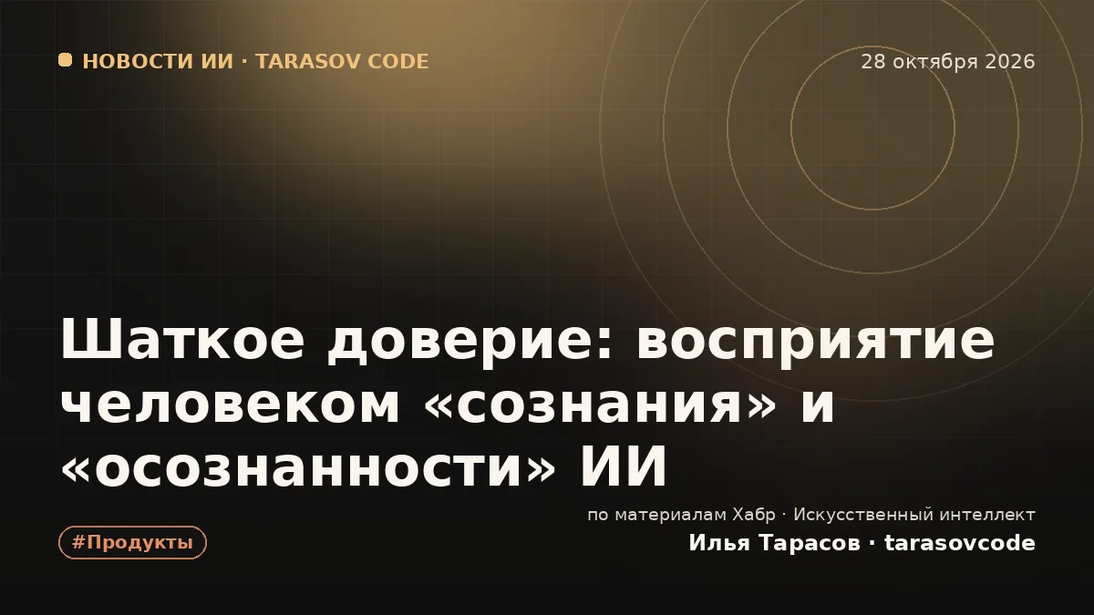 Шаткое доверие: восприятие человеком «сознания» и «осознанности» ИИ