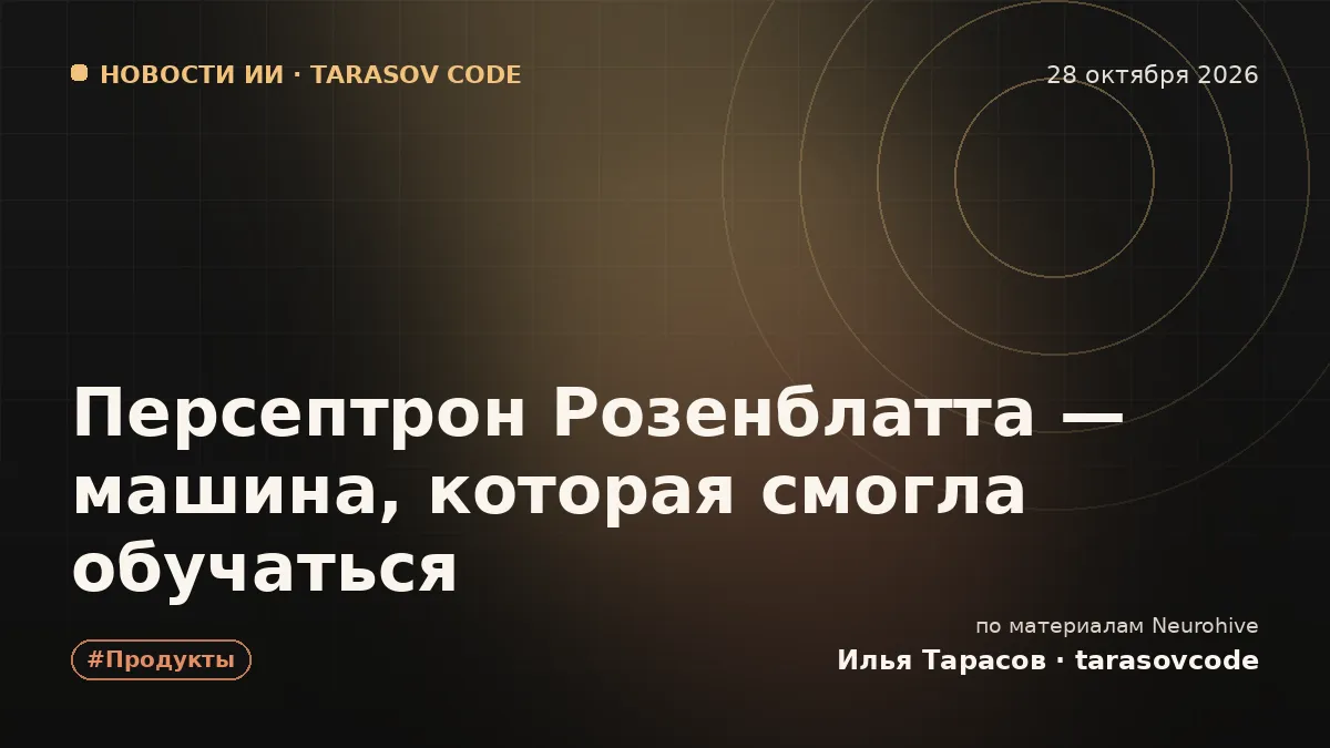 Персептрон Розенблатта — машина, которая смогла обучаться