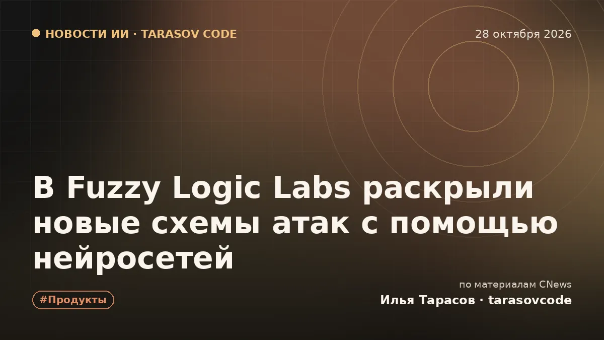 В Fuzzy Logic Labs раскрыли новые схемы атак с помощью нейросетей