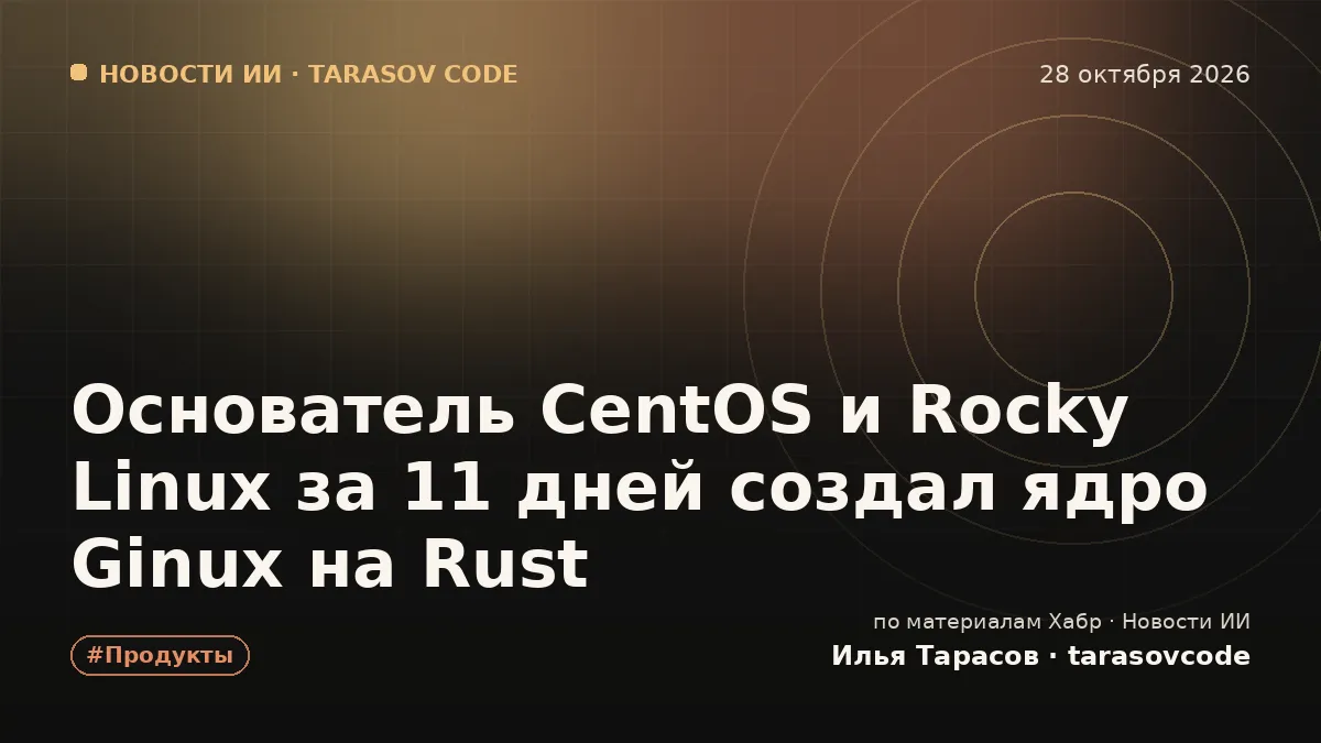 Основатель CentOS и Rocky Linux за 11 дней создал ядро Ginux на Rust