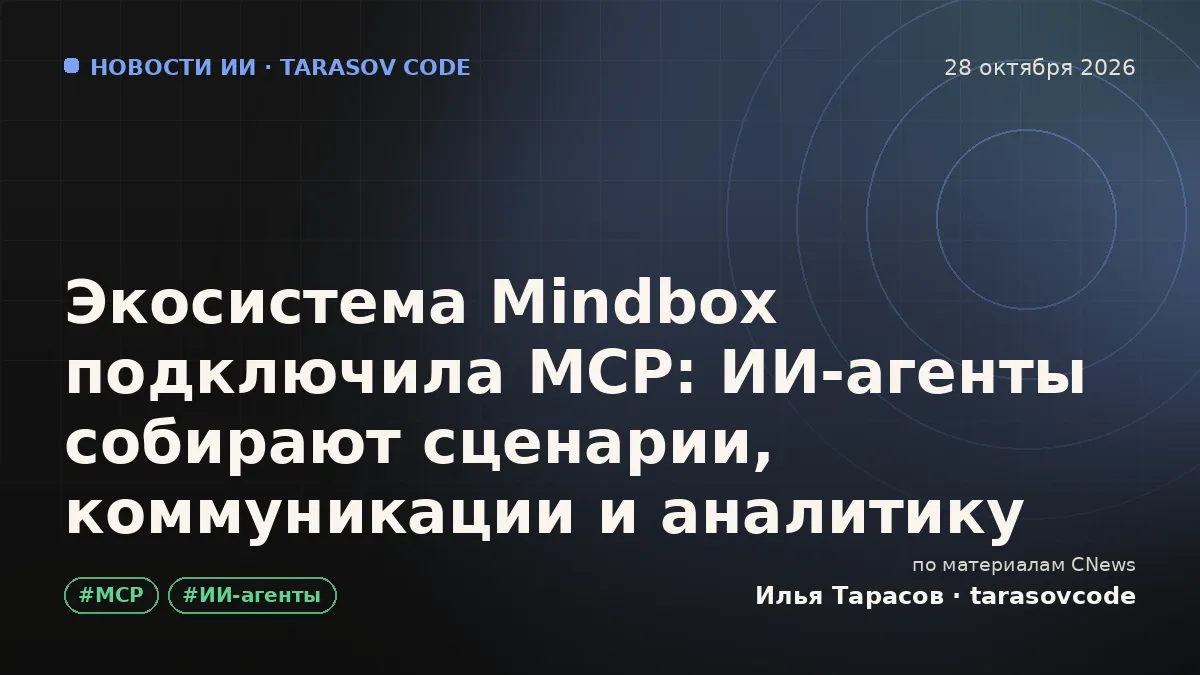 Экосистема Mindbox подключила MCP: ИИ-агенты собирают сценарии, коммуникации и аналитику